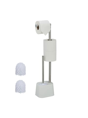 relaxdays WC Garnitur in Weiß - (B)13 x (H)65,5 x (T)16 cm