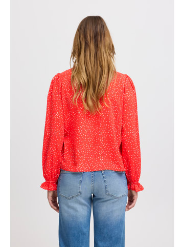 ICHI Langarm-Bluse IXTANYA Regular fit in Racing Red