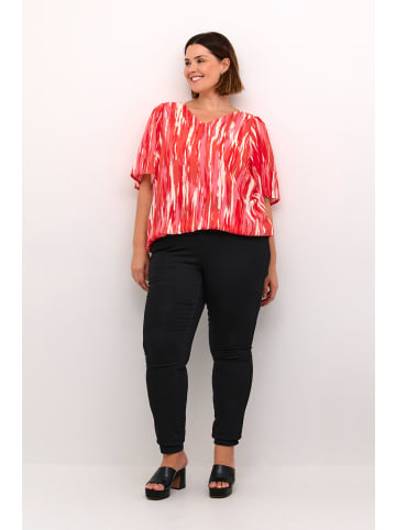 KAFFE curve Kurzarm-Bluse KCadriana in Pink Abstract Print