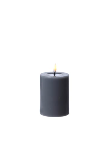 Deluxe Homeart LED Kerze Mia Echtwachs flackernd H: 10cm D: 7,5cm in grau