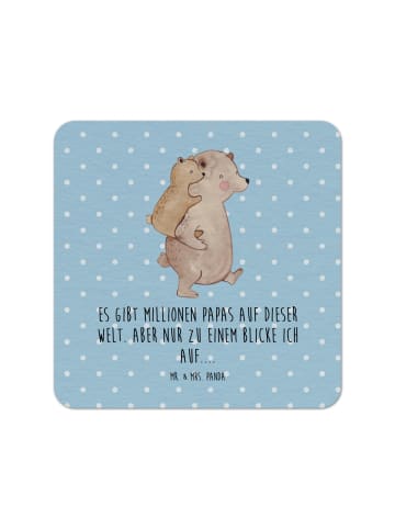 Mr. & Mrs. Panda Souvenir Papa Bär mit Spruch in Blau Pastell