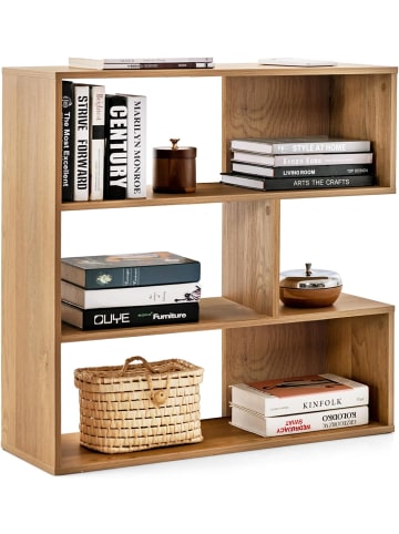 COSTWAY Bücherregal Holz 3 Ebenen in Hellbraun