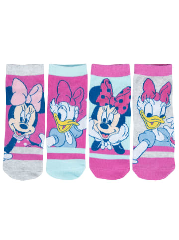 United Labels 4er Pack Disney Minnie Mouse Sneakersocken in Mehrfarbig