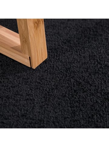 KADIMA DESIGN Waschbarer Teppich waschmaschinenwaschbar Unifarben Küche, Flur in Schwarz