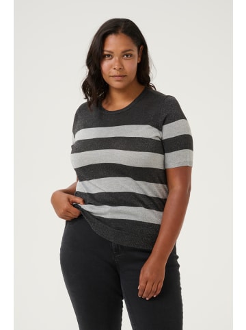 KAFFE curve Strickpullover KCankia in Grey M./Dark G. M. Bold Stripe