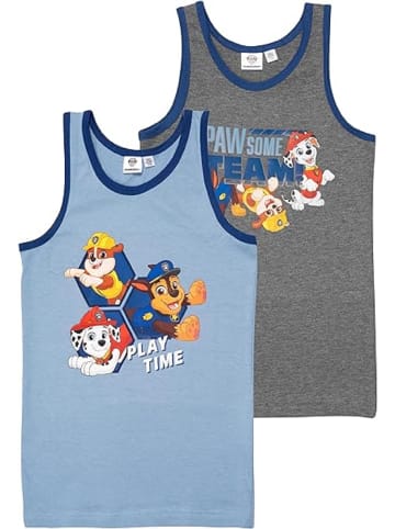 Paw Patrol Unterhemd Tank Top Unterwäsche Blau/Grau (2er Pack) in Blau-Grau