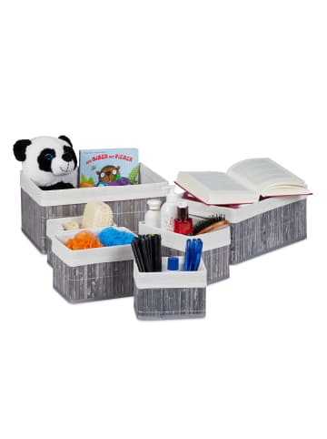 relaxdays 12 x Aufbewahrungskorb in Grau