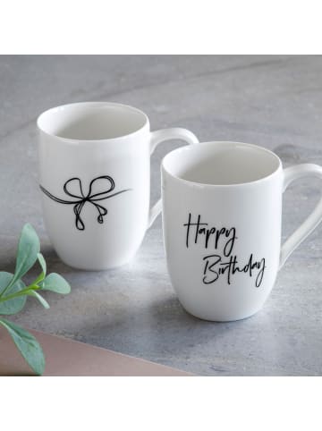 Villeroy & Boch 2er Set Kaffeebecher Happy Birthday Statement 280 ml in weiß