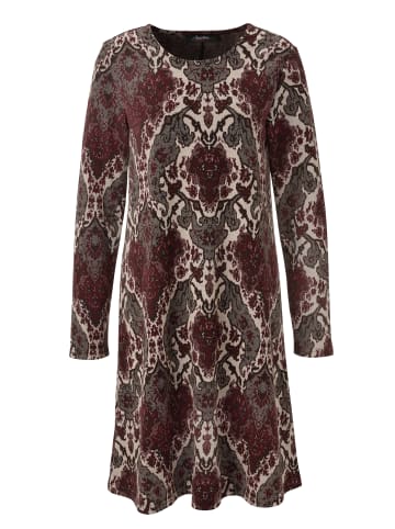 Aniston CASUAL A-Linien-Kleid in hellbeige-bordeaux-dunkelbraun