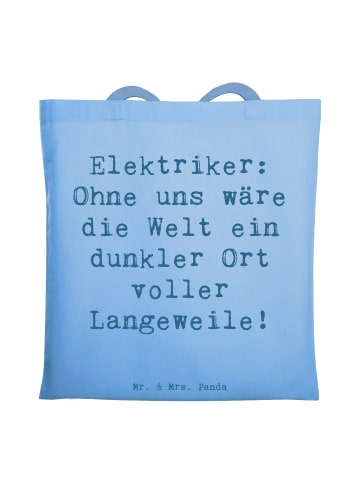Mr. & Mrs. Panda Schultasche Spruch Elektriker Helden mit Spruch in Sky Blue