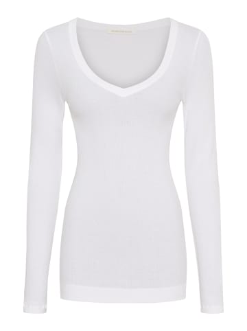 Seamless Basic Top Retro V-neck in White