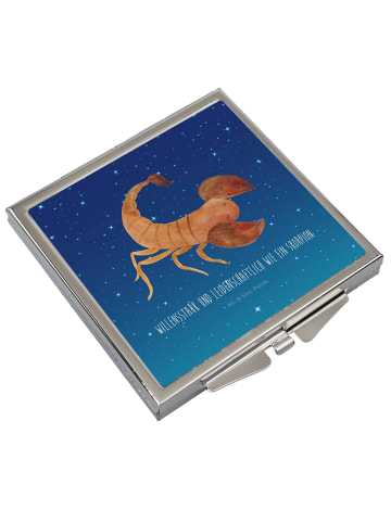 Mr. & Mrs. Panda Mini Spiegel Sternzeichen Skorpion mit Spruch in Sternenhimmel Blau