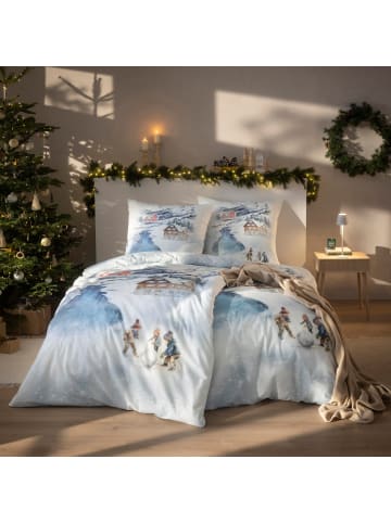 Estella Kuschel-Flanell Bettwäsche in blau