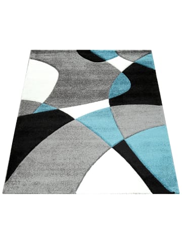 KADIMA DESIGN Teppich Kurzflor Abstrakt Wohnzimmer in Türkis