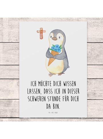 Mr. & Mrs. Panda Trauerspruchkarte Pinguin Anteilnahme mit Spruch in Weiß
