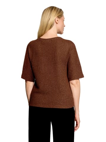 BETTY & CO Casual-Shirt mit Lurexfaden in Braun
