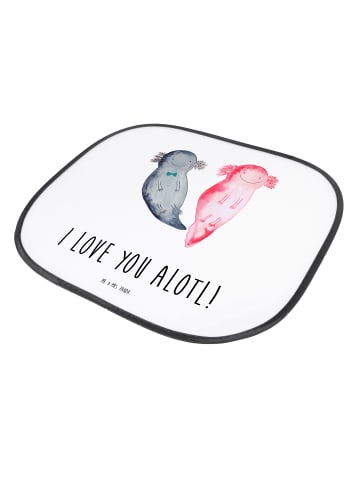 Mr. & Mrs. Panda Sonnenschutz Auto Axolotl Liebe mit Spruch in Weiß