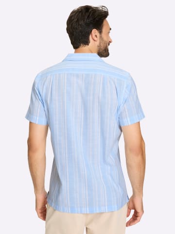 WITT WEIDEN Kurzarmhemd in hellblau-weiß-gestreift