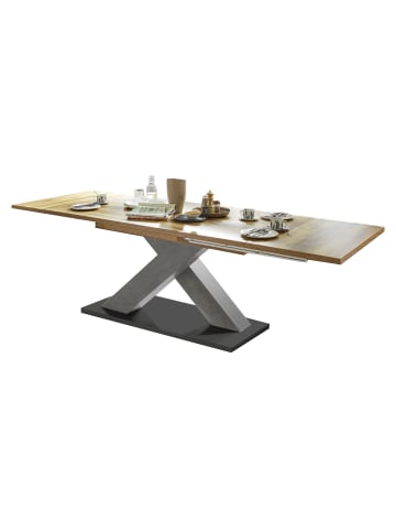 58 aufm Kessel ESSTISCH ausziehbar Elene 160x90x76 Graphit/Plankeneiche