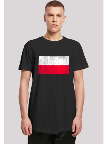 F4NT4STIC Long Cut T-Shirt Poland Polen Flagge distressed in schwarz