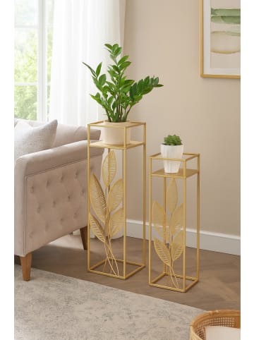 möbel-direkt 2tlg. Set- Blumenständer 2Stück in goldfarben
