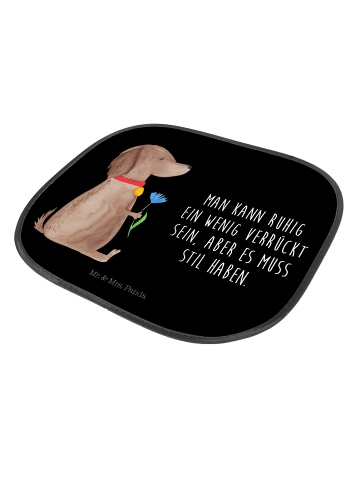 Mr. & Mrs. Panda sonnenschutz Hund Blume mit Spruch in Schwarz