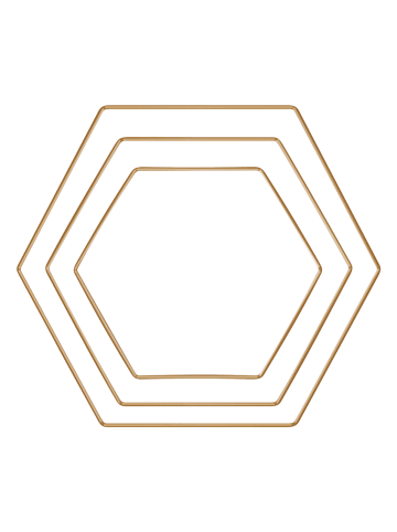 Rayher Metallringe Hexagon sortiert in gold