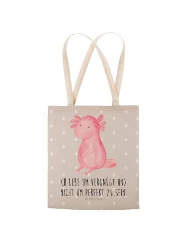 Mr. & Mrs. Panda Stofftasche Axolotl Niedlich mit Spruch in Grau Pastell