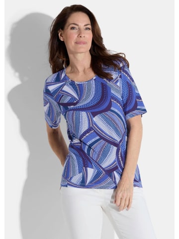 GOLDNER Shirt Shirt in blau / gemustert