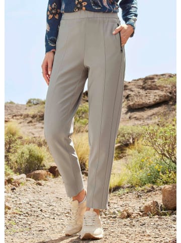 GOLDNER Joggpant mit Reißverschlusstaschen in stein