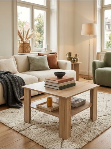 KADIMA DESIGN Couchtisch aus Holz mit kratzfester Beschichtung, 60 kg Belastbarkeit in Beige