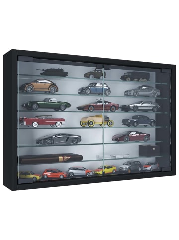 ebuy24 Glasvitrinen MandosaXL 3 Schwarz 60 x 10 cm