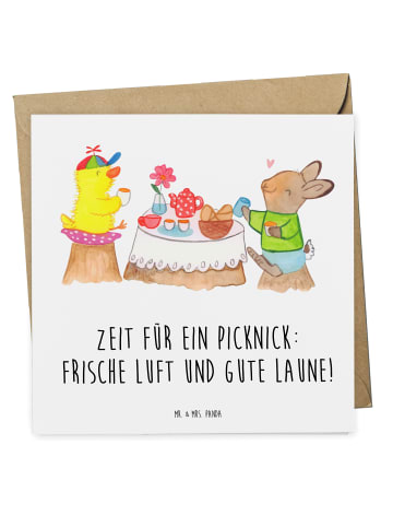 Mr. & Mrs. Panda Geschenkgutschein Fröhliches Picknick mit Spruch in Weiß