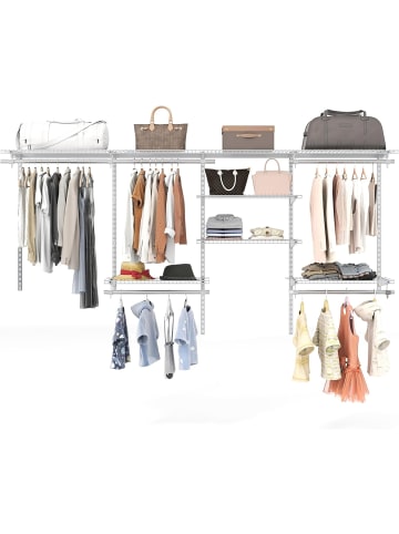 COSTWAY Offener Kleiderschrank in Weiß