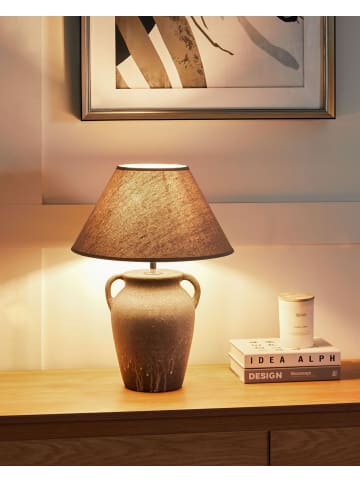 Beliani Tischleuchten AGEFET in Grau/Beige - (W) 35 x (H) 49 x (L) 35 cm