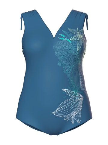 Ulla Popken Badeanzug in dunkles petrol