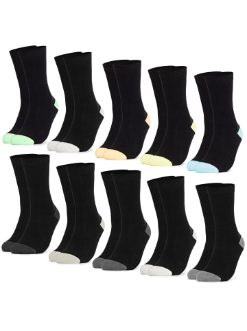 Occulto 10er Pack Muster Baumwollsocken Gertrud in Schwarz-Pastell
