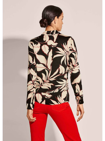 MADELEINE Bluse aus zarter Viskose mit Blütenprint in schwarz / natur / rot