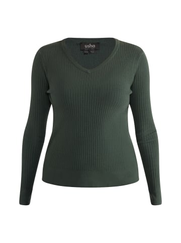 usha BLACK LABEL Strick Pullover in Dunkelgrün