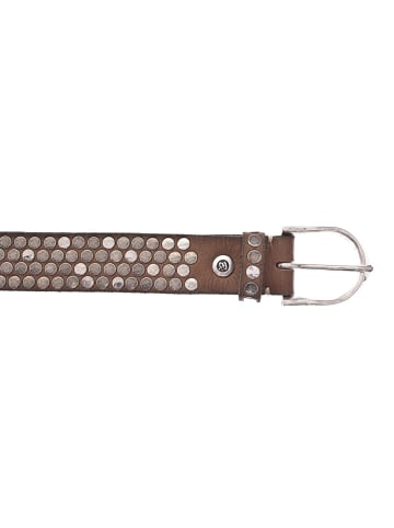b.belt Nietengürtel Leder hellbraun