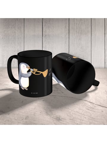 Mr. & Mrs. Panda Henkeltasse Trompete Freude mit Spruch in Schwarz