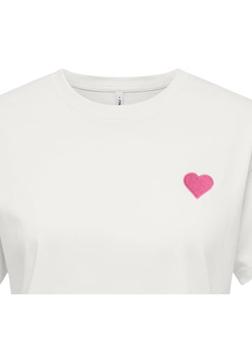 ONLY T-Shirt 1er Pack in Weiß