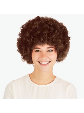 tectake Wundervolle Afro-Perücke, braun