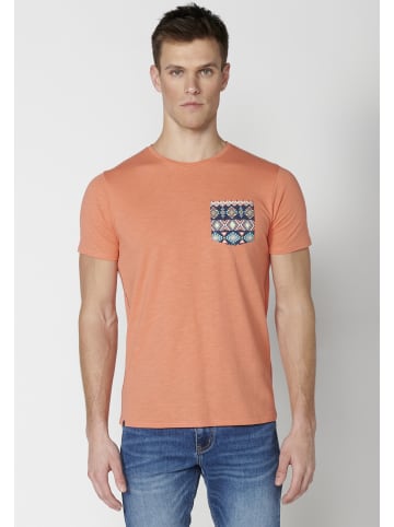 KOROSHI Kurzarm T-Shirt in LACHS