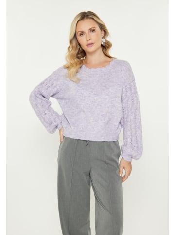 Usha Women Sweater in lavender melange