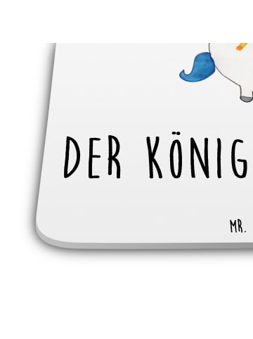 Mr. & Mrs. Panda Gläseruntersetzer Einhorn König mit Schwert mit... in Weiß