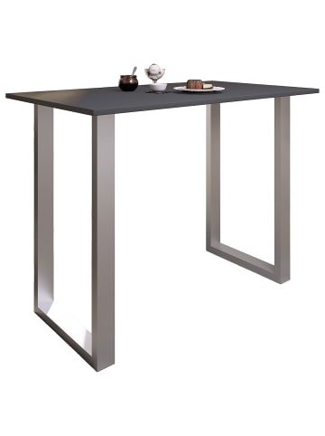 ebuy24 Bartisch Xona silberfarben Anthrazit 140 x 80 cm
