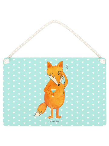 Mr. & Mrs. Panda Schild Fuchs Lord ohne Spruch in Türkis Pastell