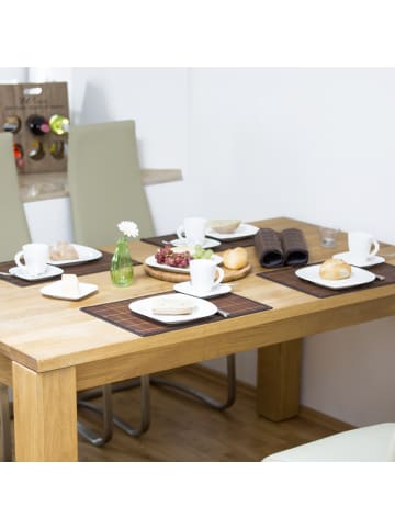 relaxdays 12 teiliges Tischset in Braun - (B)45 x (T)30 cm