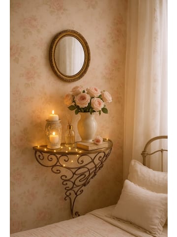 möbel-direkt Wandkonsole Regal in antik goldfarben